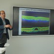 Antonio M. Morgado explaining the findings in optical coherent tomography